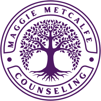 Purple tree logo, Maggie Metcalfe Counseling.